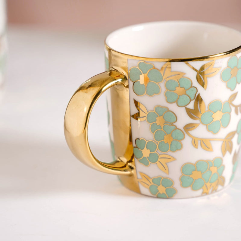 Pastel Flowers Ceramic Teacup Set of 6 330ml - Tea cup set, tea cups, coffee cups, ceramic tea cups, coffee mugs, coffee mug set