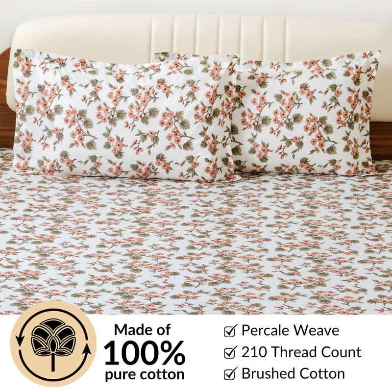 Florence Meadow Pure Cotton King Size Bedding Set 275x275cm