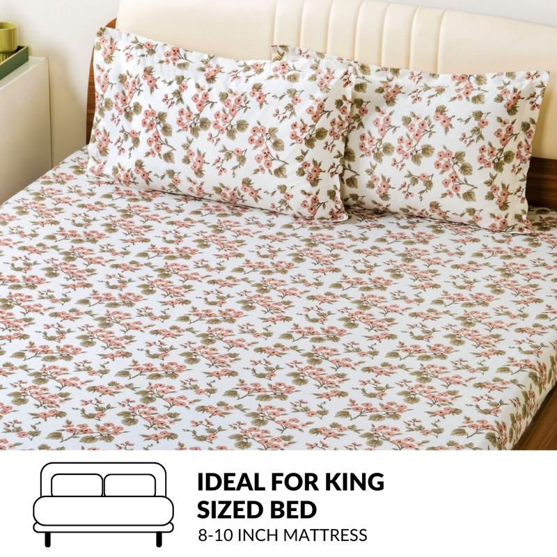 Florence Meadow Pure Cotton King Size Bedding Set 275x275cm