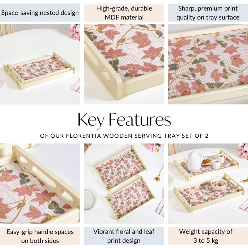 Florentia Wooden Serving Tray Set Of 2