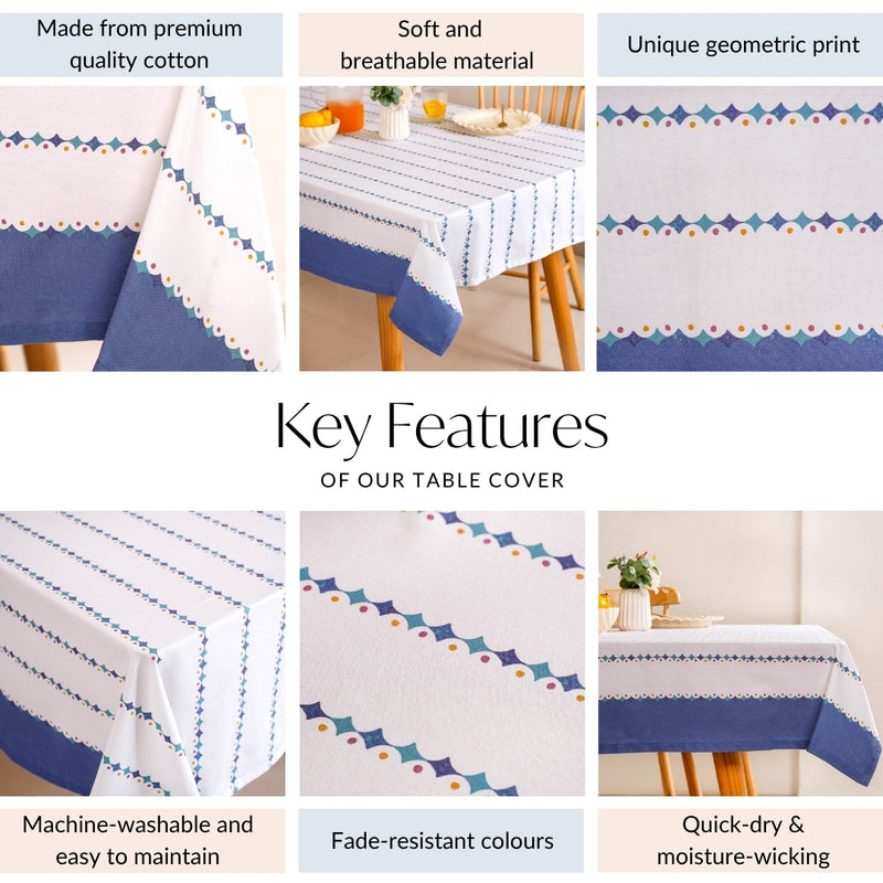 Florina 6 Seater Pure Cotton Tablecloth 215x167cm