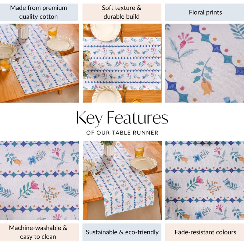 Florina Pure Cotton 6 Seater Runner 190x36cm