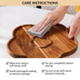 Petalia Acacia Wood Platter With Bowl Set Of 2