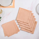 Ventosa Premium Cotton Hemstitched Dinner Napkins Set Of 6 In Peach