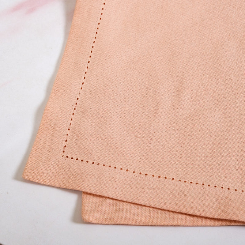 Flosculi Premium Cotton Hemstitched Dinner Napkins Set Of 6