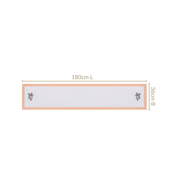 Ventosa Pure Cotton Table Runner In Peach 180x36cm