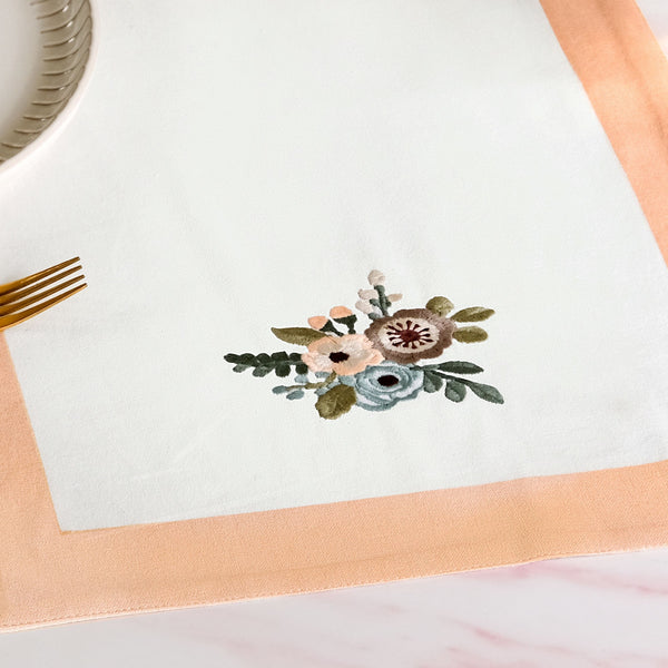 Ventosa Pure Cotton Table Runner In Peach 180x36cm