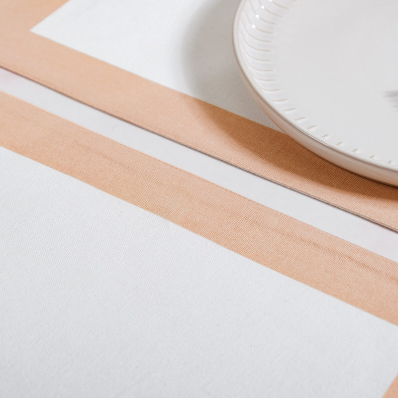 Ventosa Floral Embroidered Table Placemat Set Of 6 In Peach