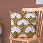 Flower Arches Embroidered Cushion Cover Beige