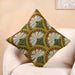 Flower Arches Embroidered Cushion Cover Green