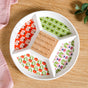 Flower Power Ceramic Section Plate With Toothpick Set 23cm