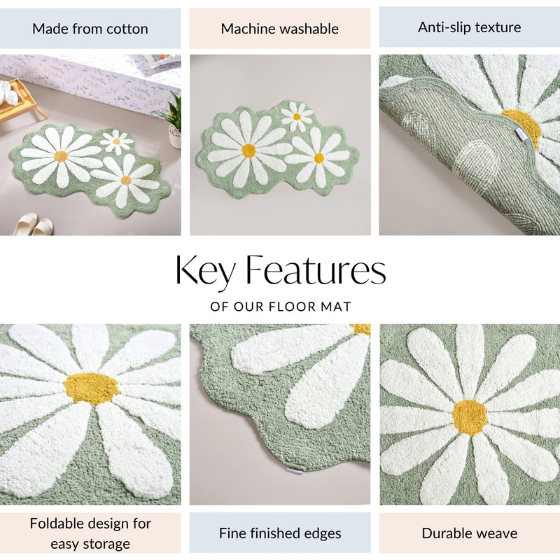 Flower Power Floor Mat 105x53 Inch