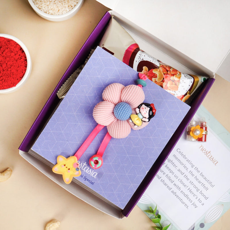 Flower Rakhi Gift Set For Kids