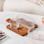 Petalia Glass And Wood Serving Platter Set Of 4