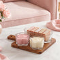 Petalia Glass And Wood Serving Platter Set Of 4