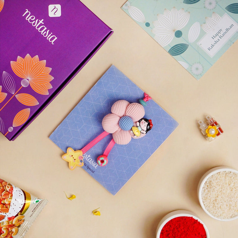 Flower Rakhi Gift Set For Kids