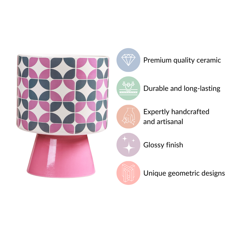 Bauhaus Ceramic Vase With Stand- Flower vase, ceramic vase, decorative vase,round vase