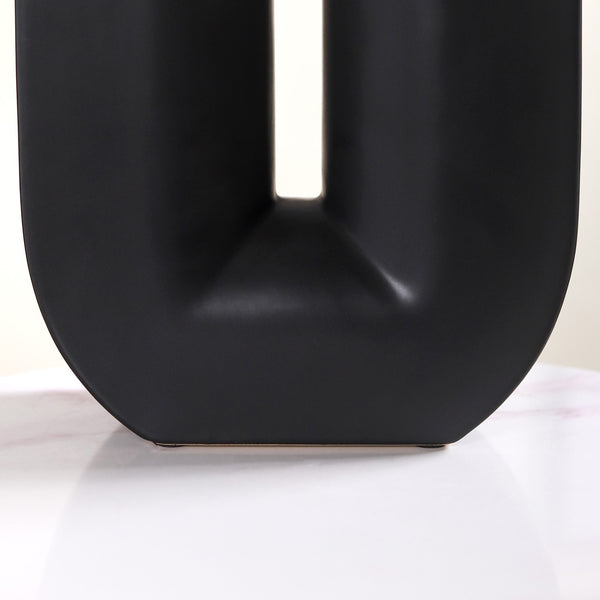 Modern U-Shaped Flower Vase Black