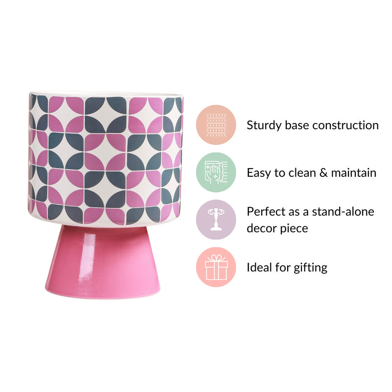 Bauhaus Ceramic Vase With Stand- Flower vase, ceramic vase, decorative vase,round vase