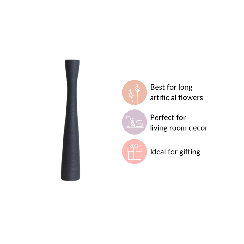 Ceramic Matte Finish Textured Thin Vase- Ceramic Matte Vase, Matte Finish Decor Vase, Decorative Ceramic Vase, Modern Vase, Stylish Ceramic Vase