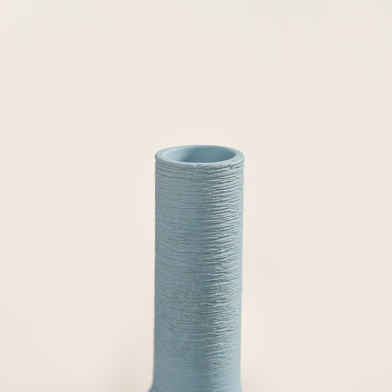 Brushed Texture Scandinavian Vase Blue