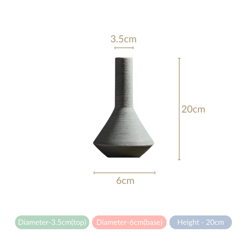 Brushed Texture Scandinavian Vase Blue