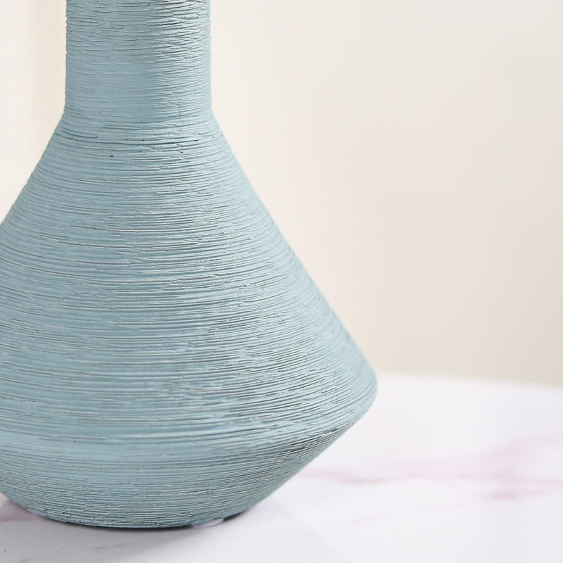 Brushed Texture Scandinavian Vase Blue