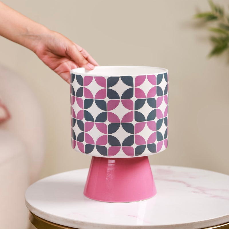 Bauhaus Ceramic Vase With Stand- Flower vase, ceramic vase, decorative vase,round vase