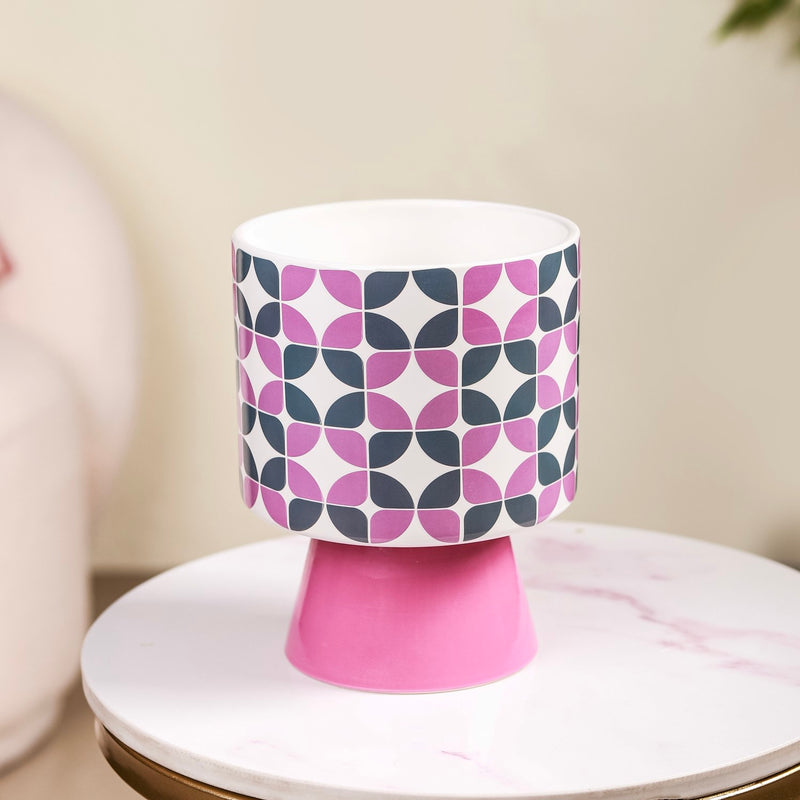 Bauhaus Ceramic Vase With Stand- Flower vase, ceramic vase, decorative vase,round vase