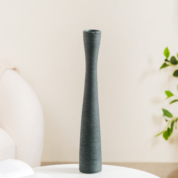 Ceramic Matte Finish Textured Thin Vase