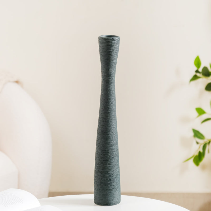 Ceramic Matte Finish Textured Thin Vase- Ceramic Matte Vase, Matte Finish Decor Vase, Decorative Ceramic Vase, Modern Vase, Stylish Ceramic Vase