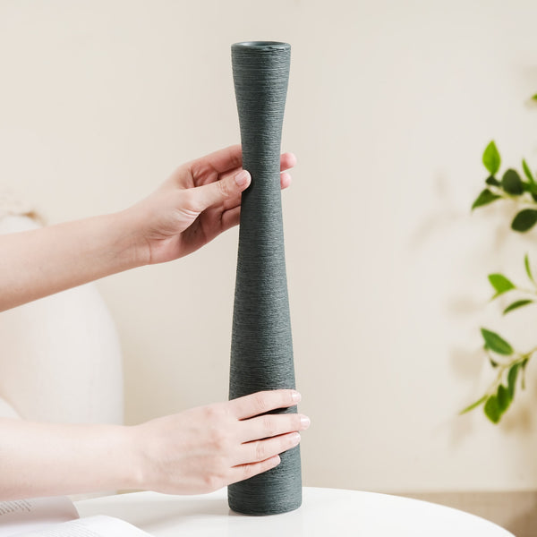 Ceramic Matte Finish Textured Thin Vase