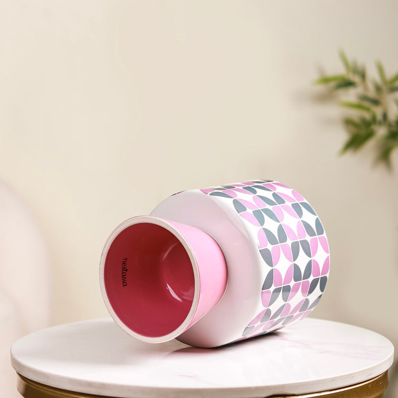 Bauhaus Ceramic Vase With Stand- Flower vase, ceramic vase, decorative vase,round vase