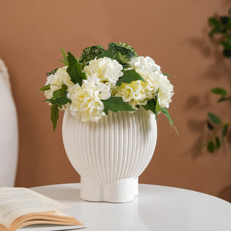 Handmade Fluted Decorative Ceramic Vase - Handmade Decorative Ceramic Flower Vase, Artisan Ceramic Vase, Unique Floral Vase, Handcrafted Flower Vase