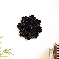 Glam Black Flower Wall Decor For Living Room - Flower Wall Decor, Living Room Wall Art, Black Floral Decor, Wall Art for Home Decor