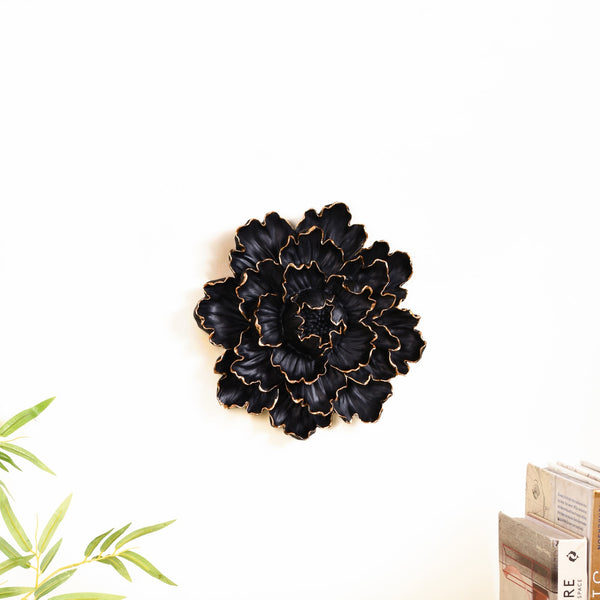 Glam Black Flower Wall Decor For Living Room