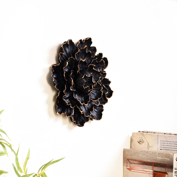 Glam Black Flower Wall Decor For Living Room