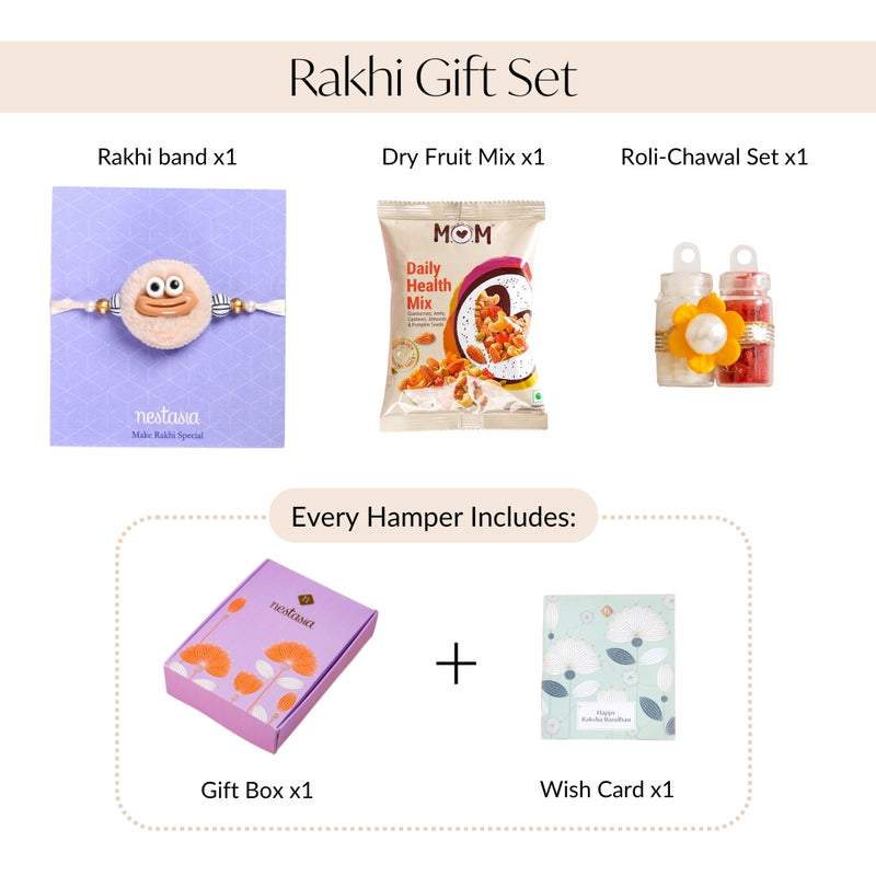 Fluffy Cartoon Rakhi Gift Set