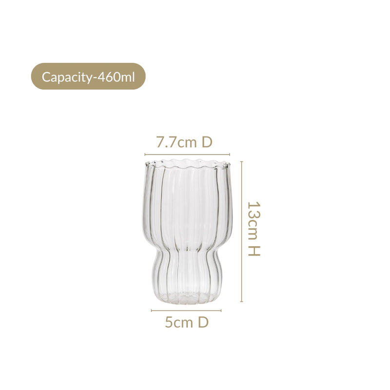 Fluted Borosilicate Glass Tumblers Set Of 4 460ml