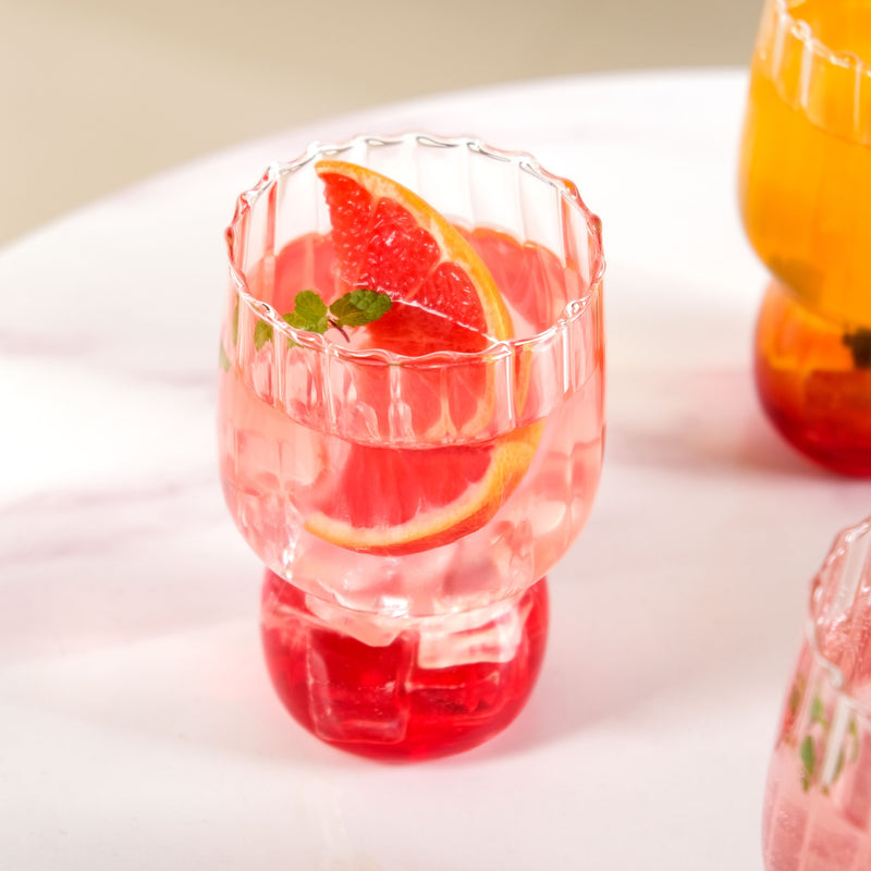 Fluted Borosilicate Glass Tumblers Set Of 4 460ml