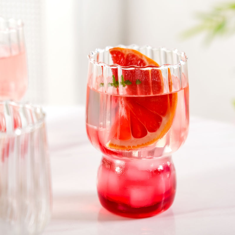 Fluted Borosilicate Glass Tumblers Set Of 4 460ml