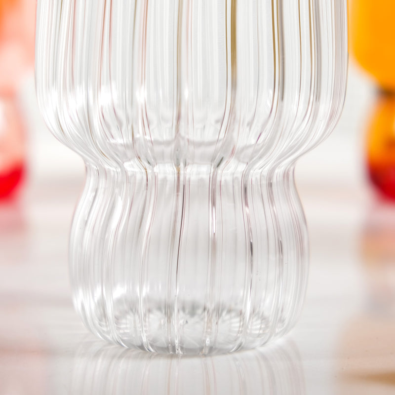 Fluted Borosilicate Glass Tumblers Set Of 4 460ml