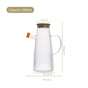 Fluted Cooking Oil Dispenser Bottle With Wooden Lid 1000ml