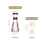 Fluted Glass Carafe Jug With 2 Tumblers