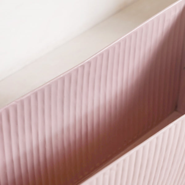 Fluted Indoor Planter Box Pink