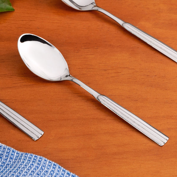 Fluted Stainless Steel Spoons And Fork Set Of 12