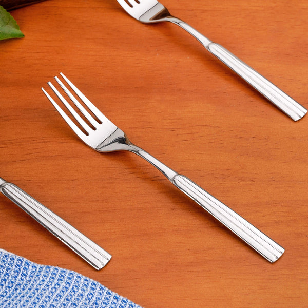 Fluted Stainless Steel Spoons And Fork Set Of 12