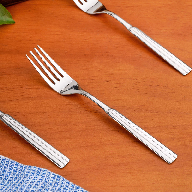 Fluted Stainless Steel Spoons And Fork Set Of 12