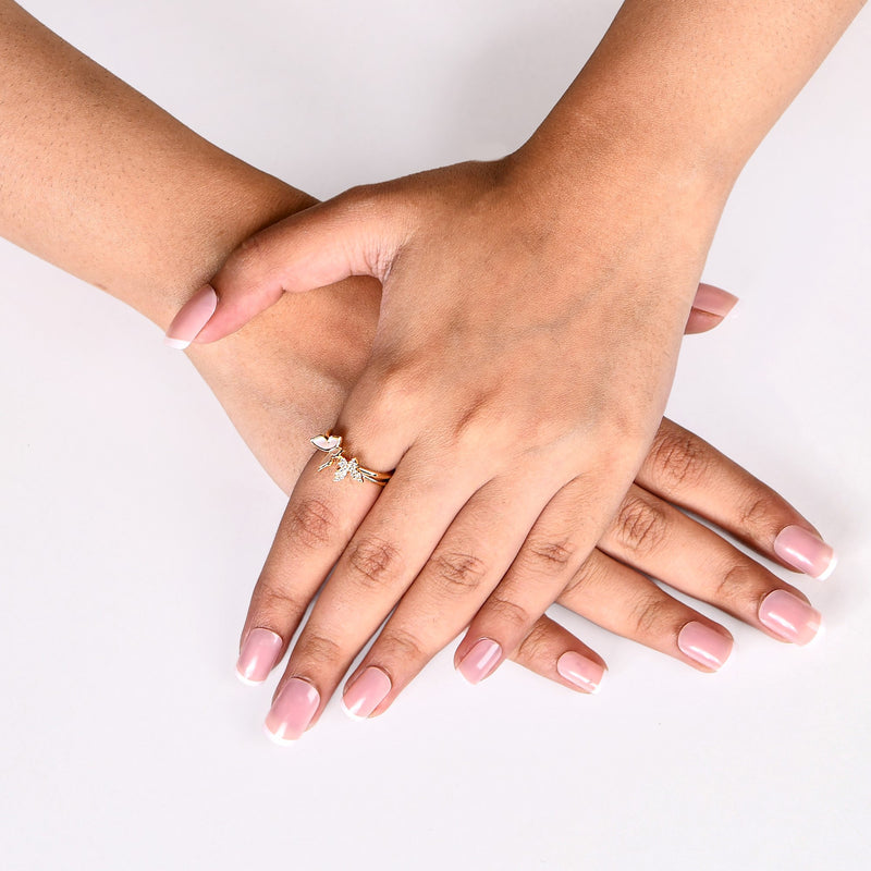Flutter Duo Gold Butterfly Ring