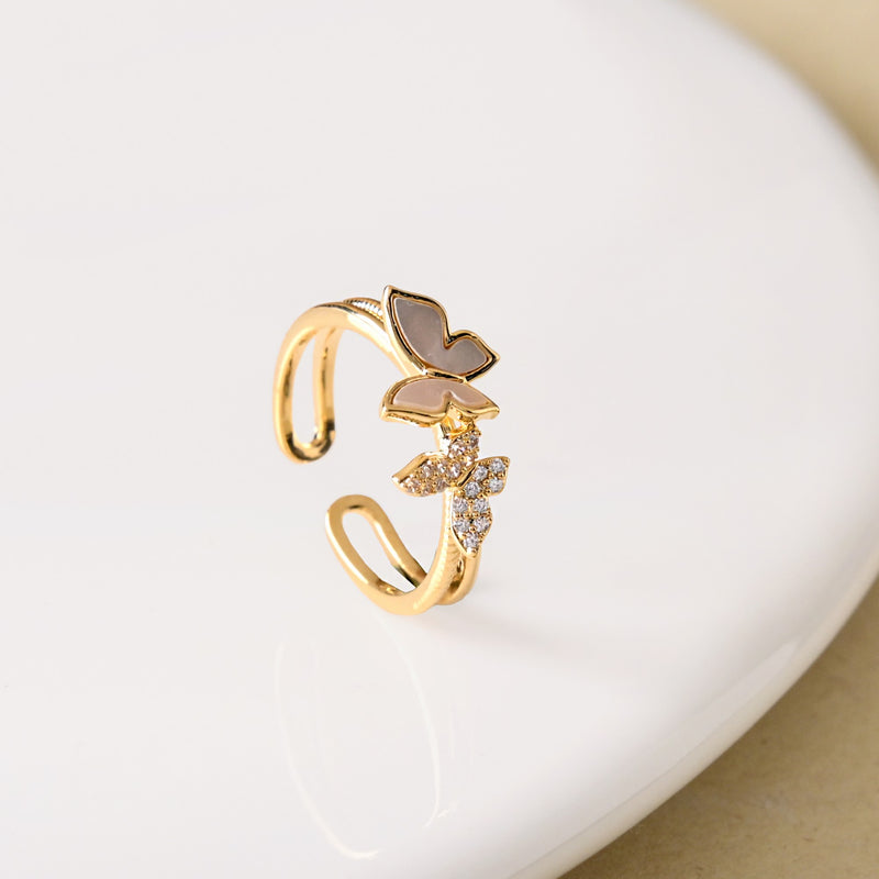 Flutter Duo Gold Butterfly Ring
